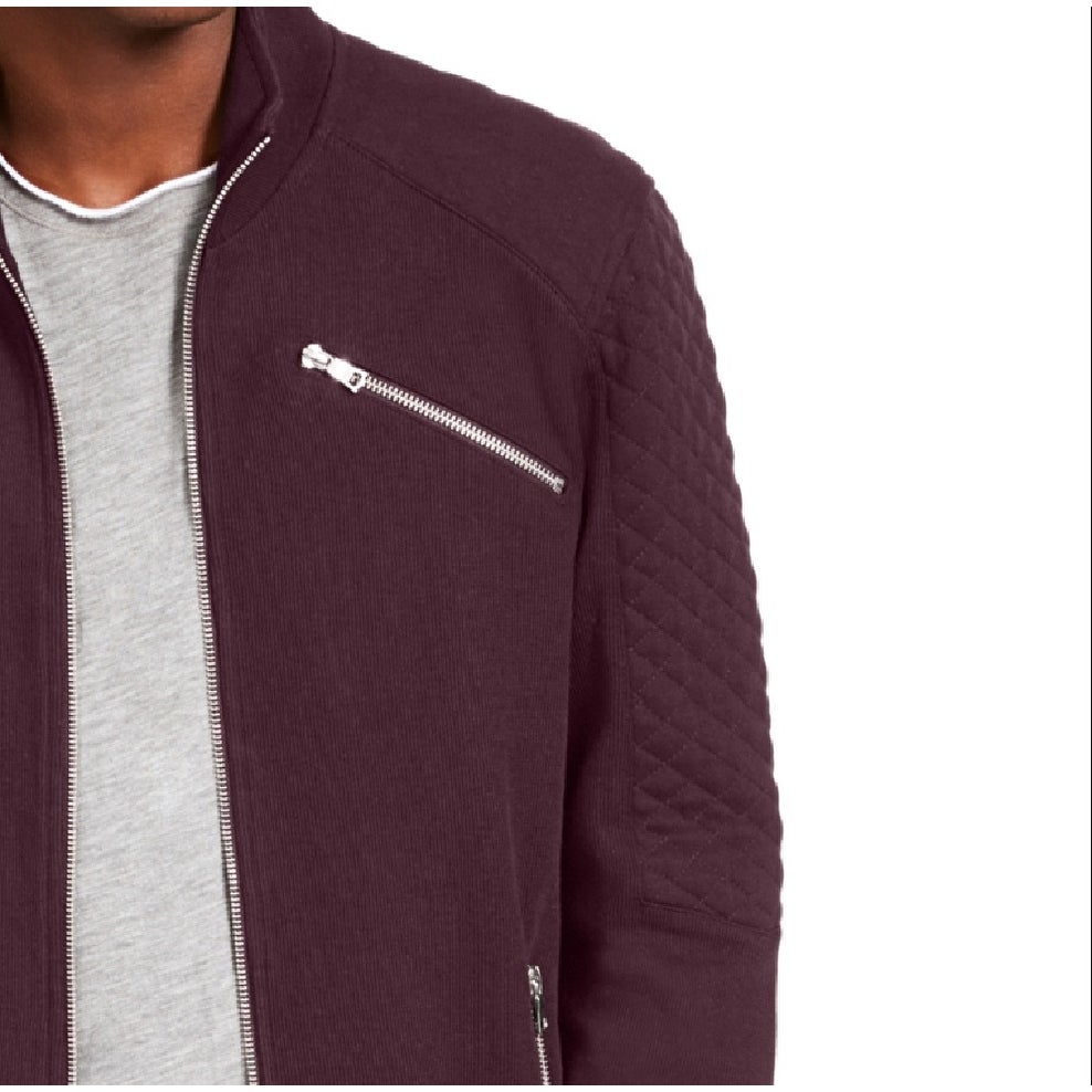 INC International Concepts Men's Ribbed Quilted-Sleeve Jacket Purple Size XX-Large