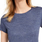 Maison Jules Women's Tie Back Solid T Shirt Dark Blue Size X-Large