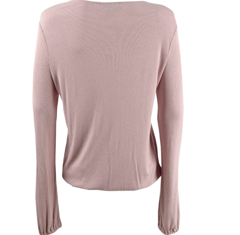 INC International Concepts Women's Surplice Illusion Top Pink Size Small