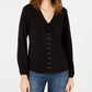 INC International Concepts Women's Lace-Up Top Deep Black Size Medium