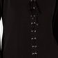 INC International Concepts Women's Lace-Up Top Deep Black Size Medium