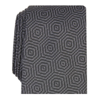 Alfani Men's Debin Abstract Plaid Tie Black Size Regular