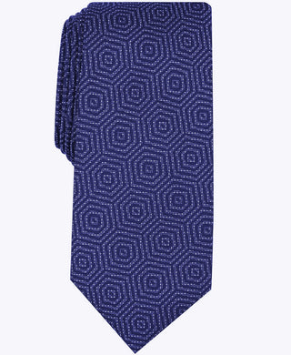 Alfani Men's Debin Abstract Plaid Tie  Navy Size Regular