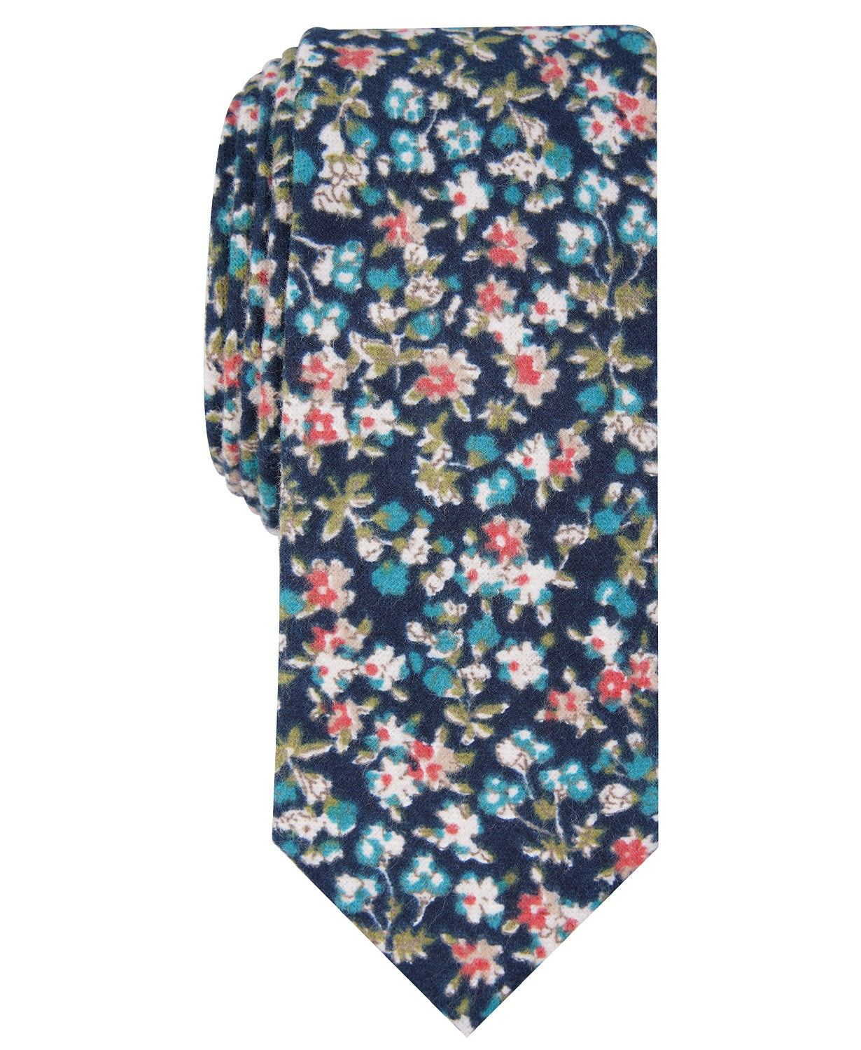 Bar III  Men's Ponderosa Skinny Floral Tie  Navy Size Regular