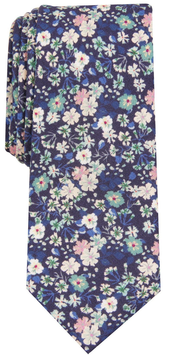 Bar III Men's Snyder Skinny Floral Tie Green Size Regular