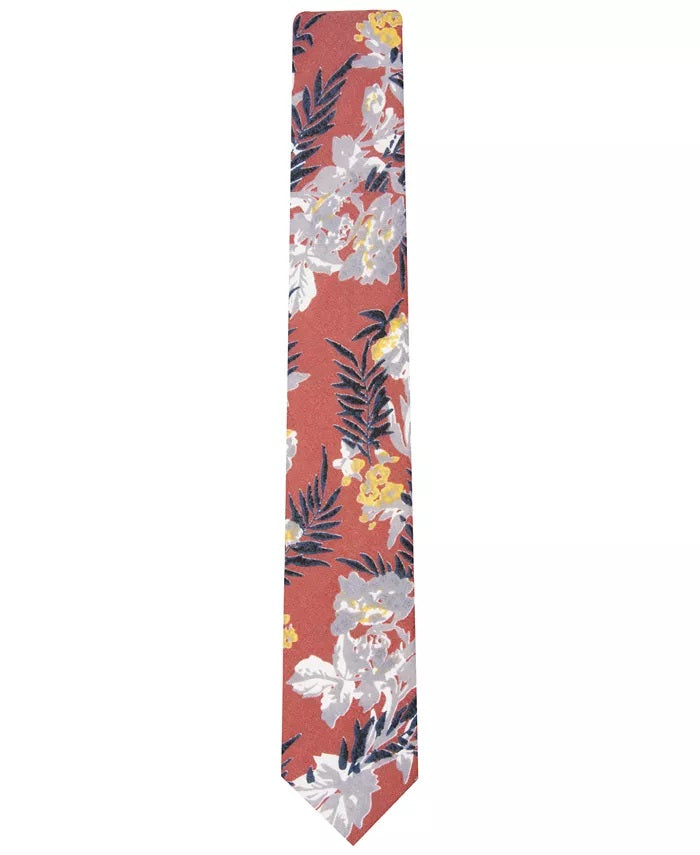 Bar III Men's Pepperwood Skinny Floral Tie Orange Size Regular