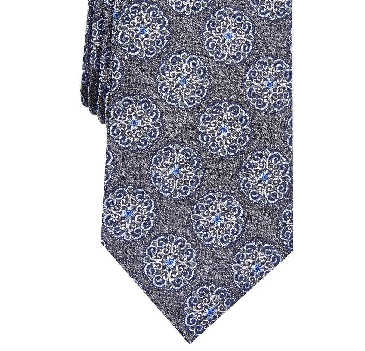 Tasso Elba Men's Classic Medallion Tie Gray Size Regular