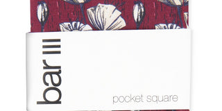 Bar III Men's Twain Floral Pocket Square Red Regular