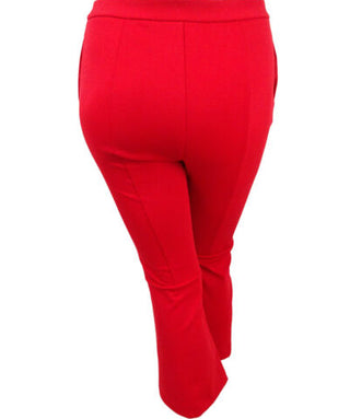 Bar III Women's Cropped Kick Flare Pants Red Size 10