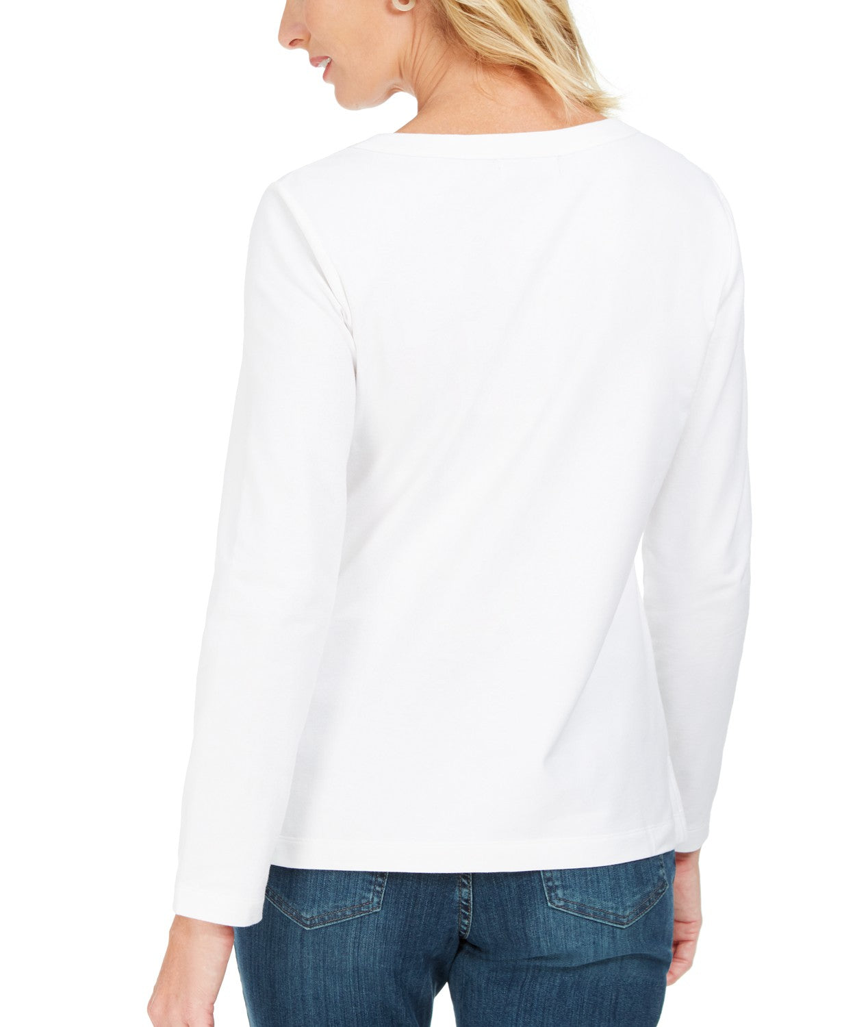 Karen Scott Women's Lace-Up French Terry Sweatshirt White Size X-Large