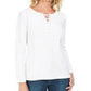 Karen Scott Women's Lace-Up French Terry Sweatshirt White Size XX-Large