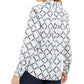 Charter Club Women's Printed Linen-Blend Shirt White Size Small
