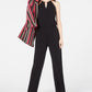 INC International Concepts Women's Solid Chain Jumpsuit  Black Size Large