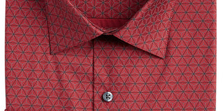 Alfani Men's Alfatech Classic/Regular Fit Performance Stretch Geo-Print Dress Shirt Red Size 32X22