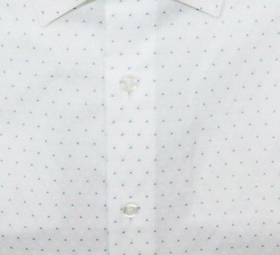 Alfani Men's Dress Shirt Slim Fit Triangle-Print White Size 14-32-33