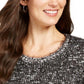Style & Co Women's Marled Eyelash-Texture Sweater Black Size Small