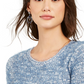 Style & Co Women's Marled Eyelash-Texture Sweater Blue Size Large