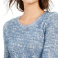 Style & Co Women's Marled Eyelash-Texture Sweater Blue Size XX-Large