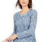 Style & Co Women's Marled Eyelash-Texture Sweater Navy Size Small