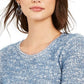 Style & Co Women's Marled Eyelash-Texture Sweater Navy Size Extra Large