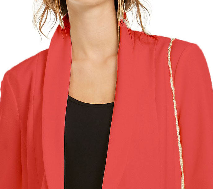INC International Concepts Women's Double-Breasted Blazer Red Size Large