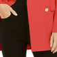 INC International Concepts Women's Double-Breasted Blazer Red Size Large