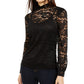 INC International Concepts Women's Lace Blouson Top Black Size Large