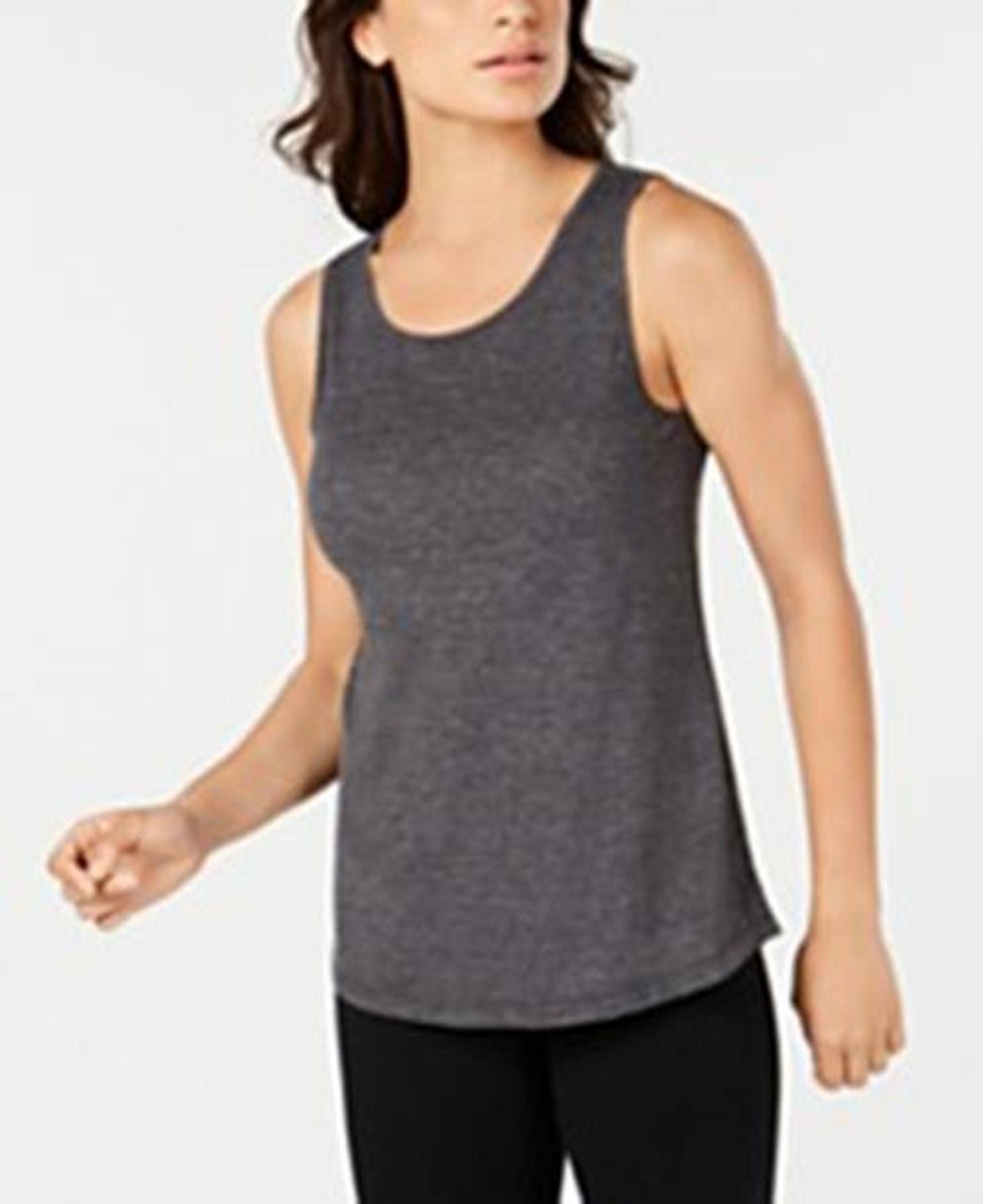 ID Ideology Women's Mesh-Hem Tank Top Black Size Extra Small