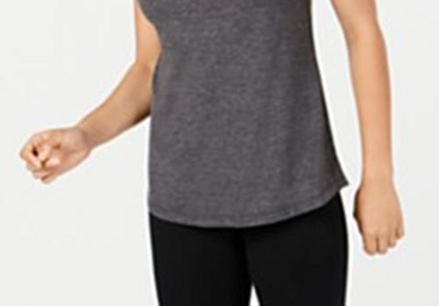 ID Ideology Women's Mesh-Hem Tank Top Black Size Extra Small