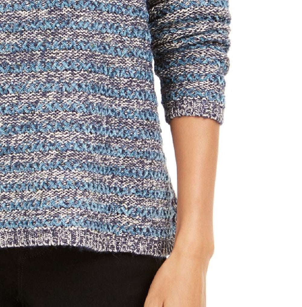 Style & Co Women's Striped Sweater Blue Size Medium