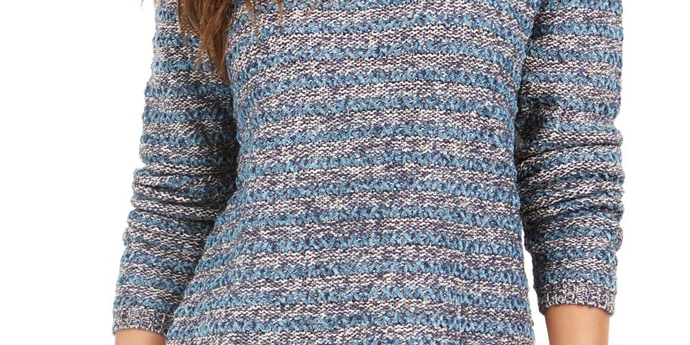 Style & Co Women's Striped Sweater Navy Size X-Small