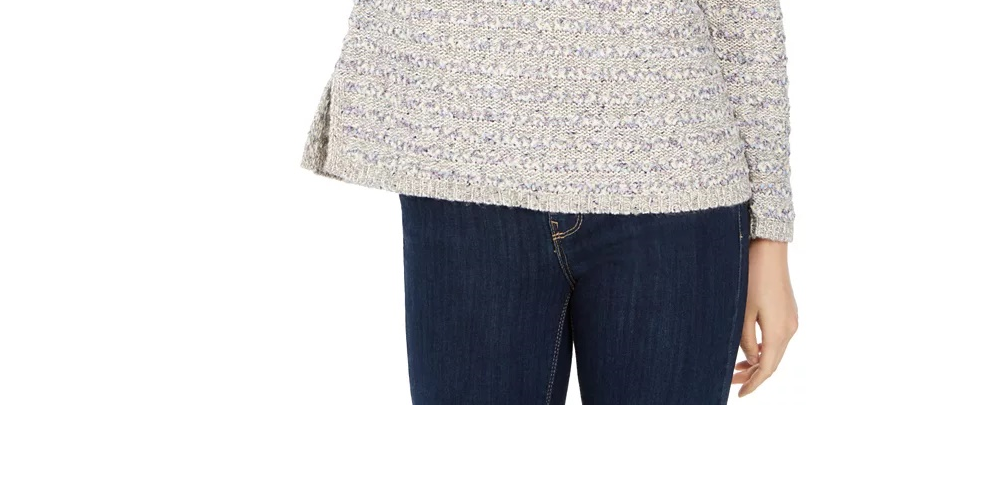 Style & Co Women's Striped Sweater Gray Size X-Large