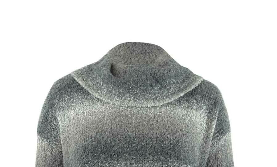 Style & Co Women's Ombre Boucle Sweater Grey Combo Size Large