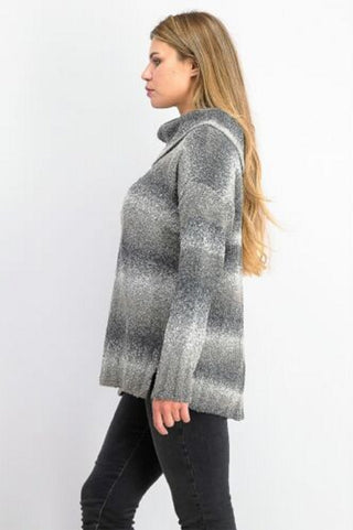 Style & Co Women's Ombre Boucle Sweater Black Size Medium