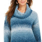 Style & Co Women's Ombre Boucle Sweater  Blue Size Small