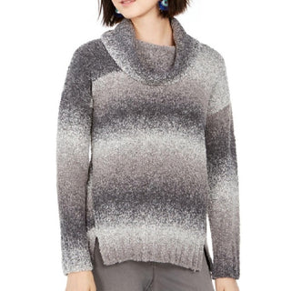 Style & Co Women's Ombr茅 Boucle Sweater Gray Size Medium