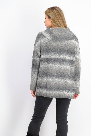 Style & Co Women's Ombre Boucle Sweater  Gray Size Small