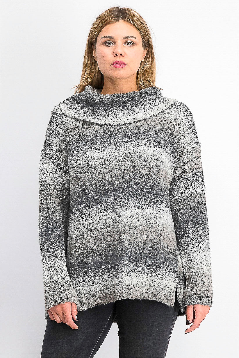 Style & Co Women's Ombre Boucle Sweater Gray Size Extra Small