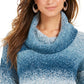 Style & Co Women's Ombre Boucle Sweater Blue Size Medium