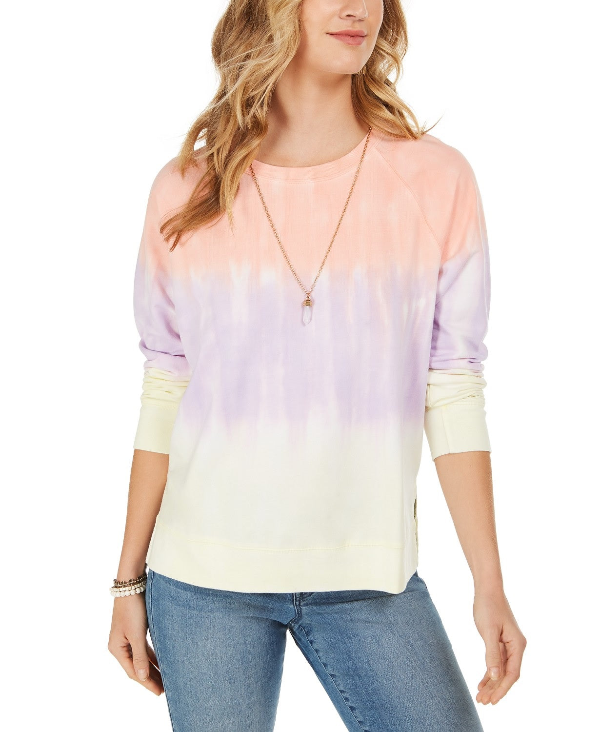 Style & Co Women's Tie-Dye Sweatshirt Sherbet Sunset Size Medium