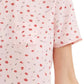 Maison Jules Women's Printed Button-Up Back Top Pink Size Large