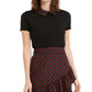Maison Jules Women's Contrast-Print Collar Top Black Size Medium