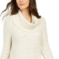 Style & Co Women's Lurex Cowl-Neck Sweater Beige Size XX-Large