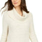 Style & Co Women's Lurex Cowl-Neck Sweater Light Black Size Large