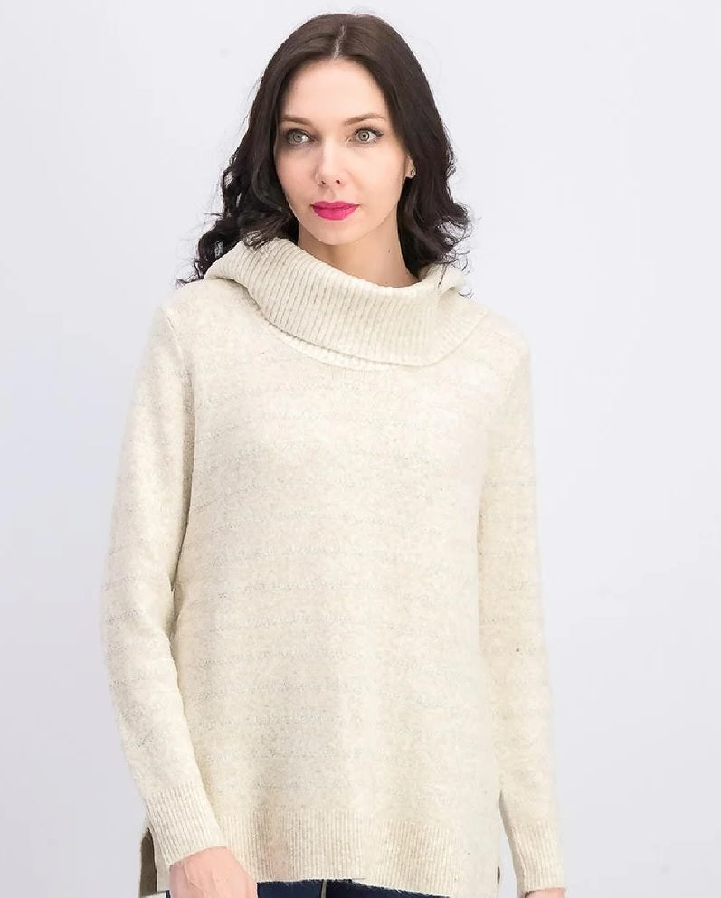 Style & Co Women's Lurex Cowl-Neck Sweater Black Size Small