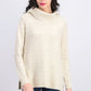 Style & Co Women's Lurex Cowl-Neck Sweater Light Beige Size Large