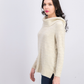Style & Co Women's Lurex Cowl-Neck Sweater Beige Size Medium