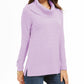 Style & Co Women's Lurex Cowl-Neck Sweater Lilac Size Extra Large