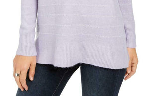 Style & Co Women's Lurex Cowl-Neck Sweater Purple