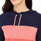 Charter Club Women's Striped Hooded Sweater Blue Size Extra Large